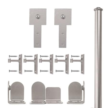Quiet Glide Satin Nickel 72 in Cube Stick Sliding Door Hardware QG.1300.CS.02